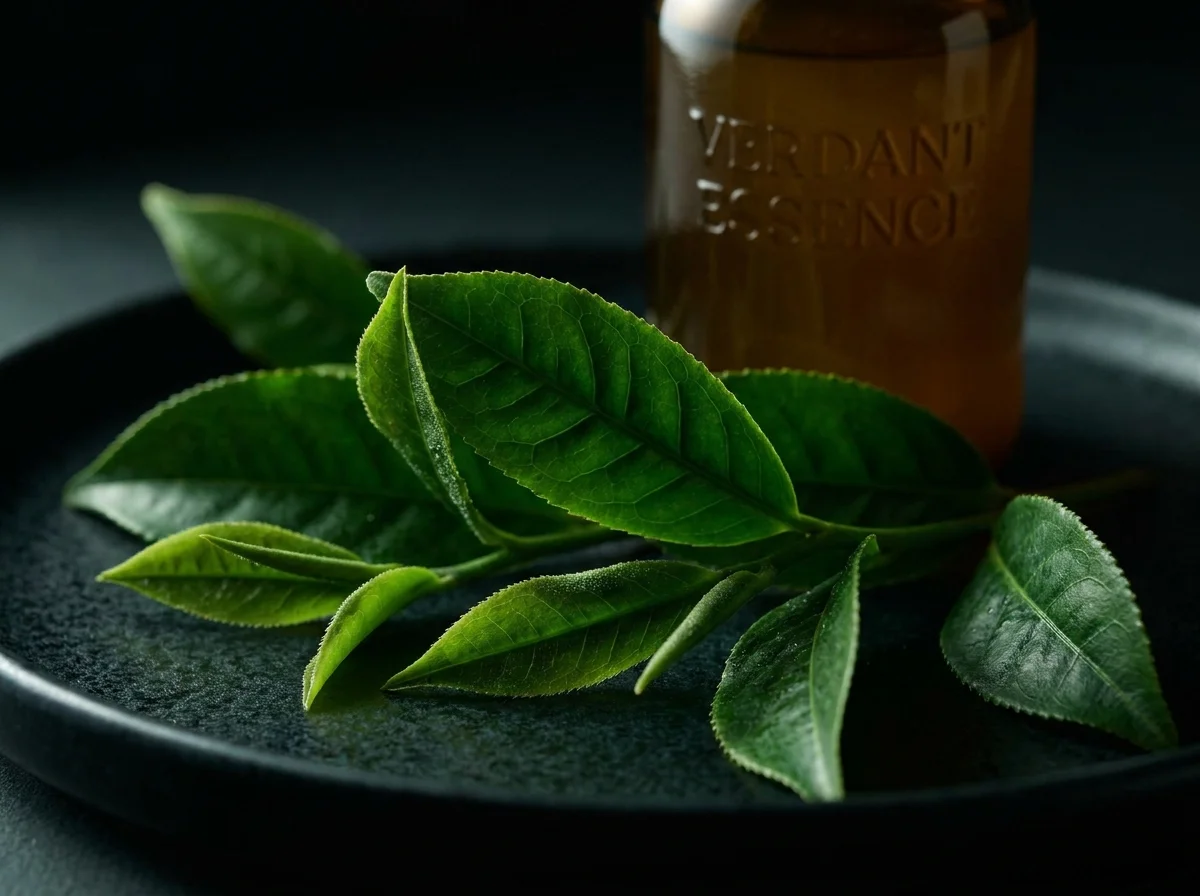 Green tea leaves representing a seller-listed Akemi Coffee Boost ingredient
